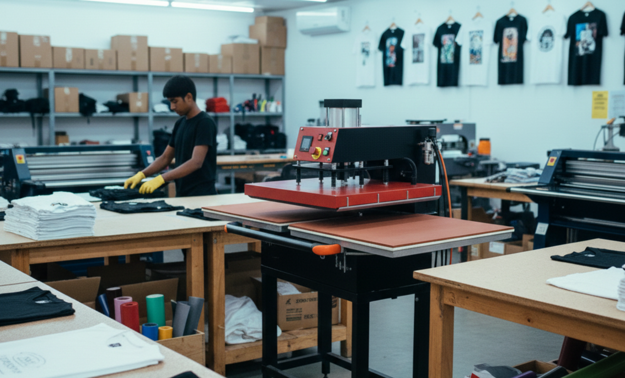 Flat Press Machine 16x24 Pneumatic With Air compressor3