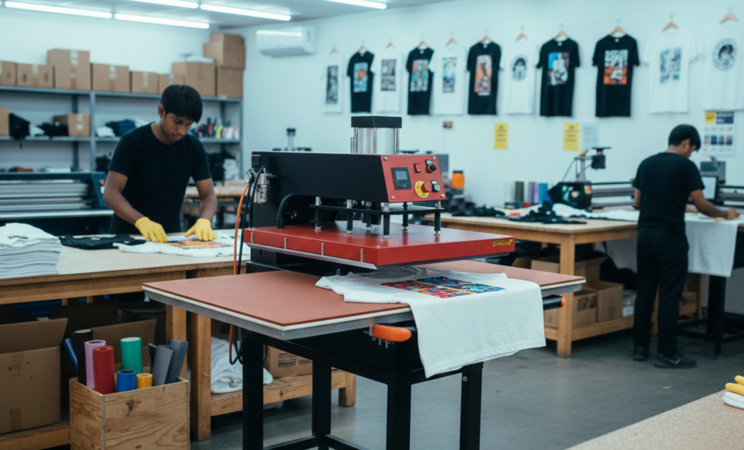 Flat Press Machine 16x24 Pneumatic With Air compressor4