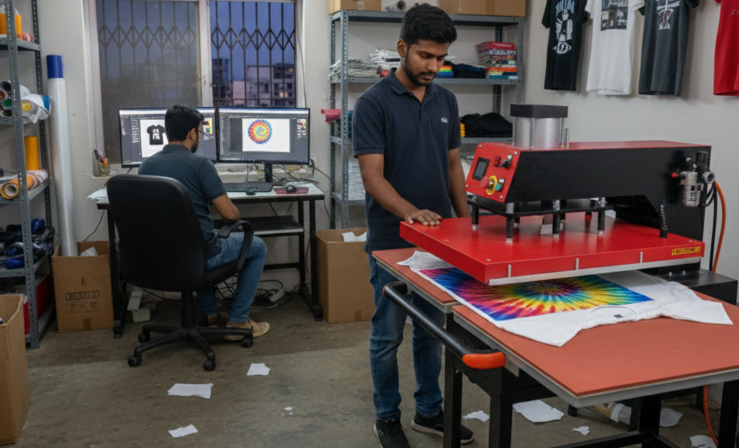 Flat Press Machine 16x24 Pneumatic With Air compressor5